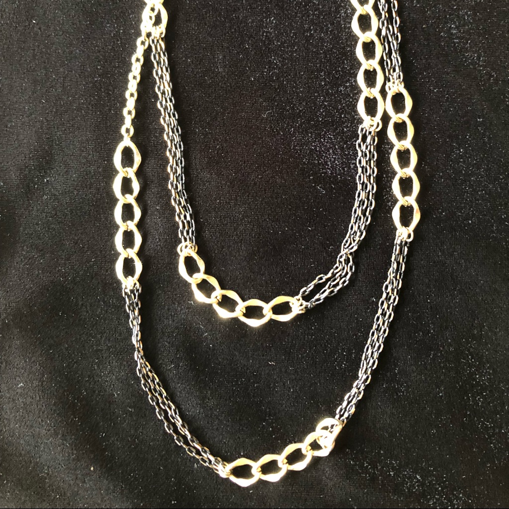 Black And Gold “Baked Beads” Necklace
